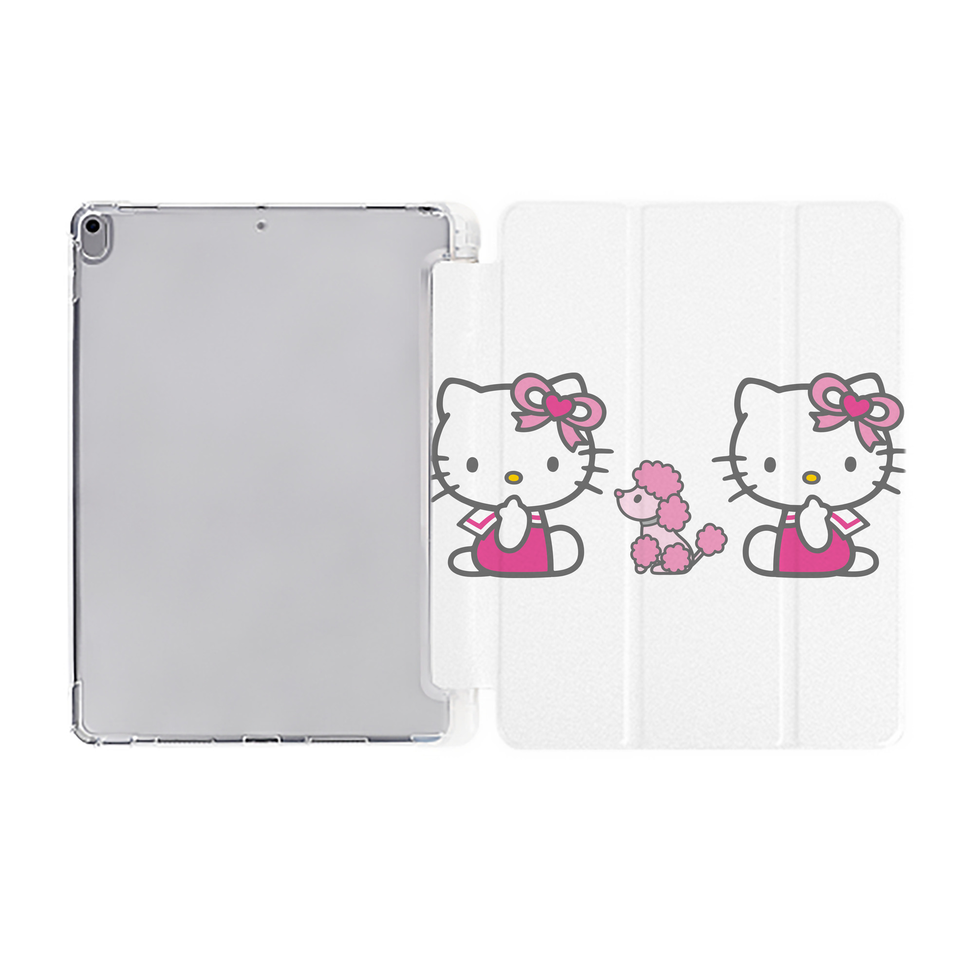（画像用） Hello Kitty ハローキティ IPad ケース ペン収納付き 三つ折りスタンド PUレザー×シリコン 対応機種9.5/10.5/10.9インチ